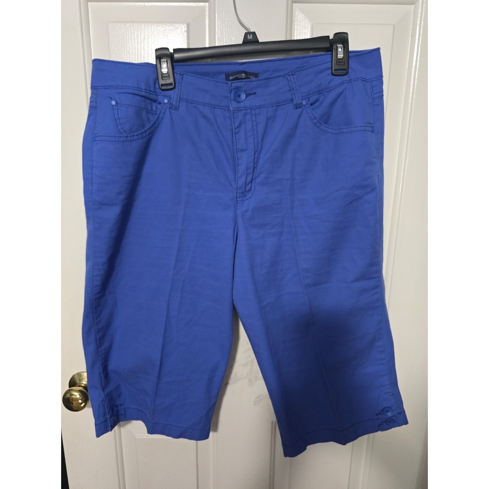 Bandolino Mandie Bermuda Shorts Womens 14 Blue Stretch Denim Knee Length Cotton